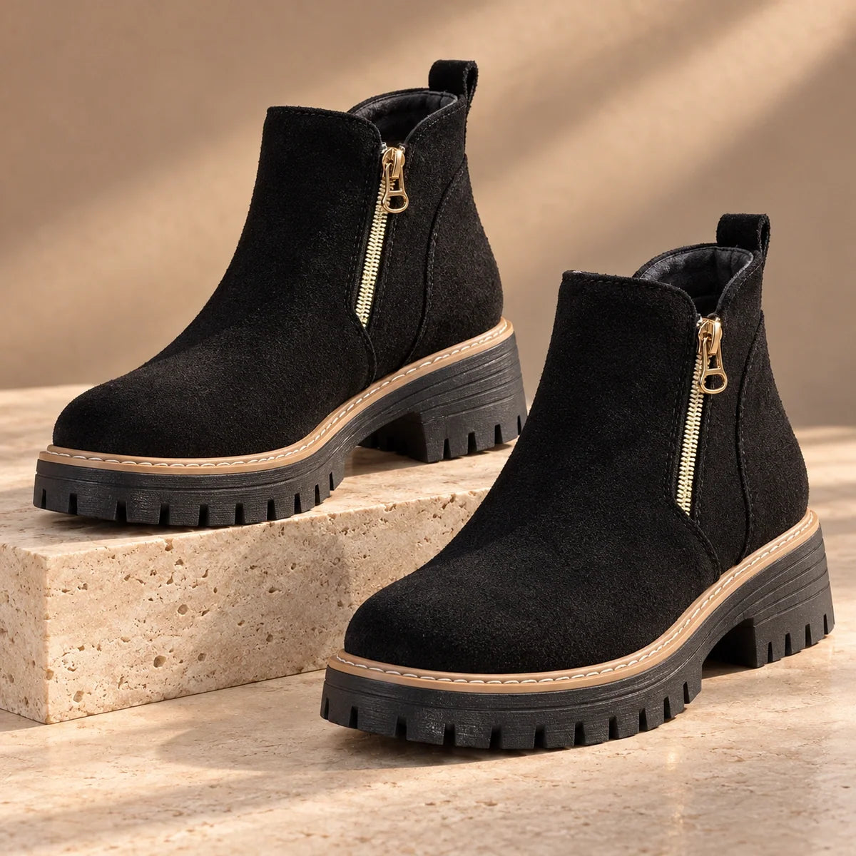 Margo - Suede Side-Zip Ankle Boots