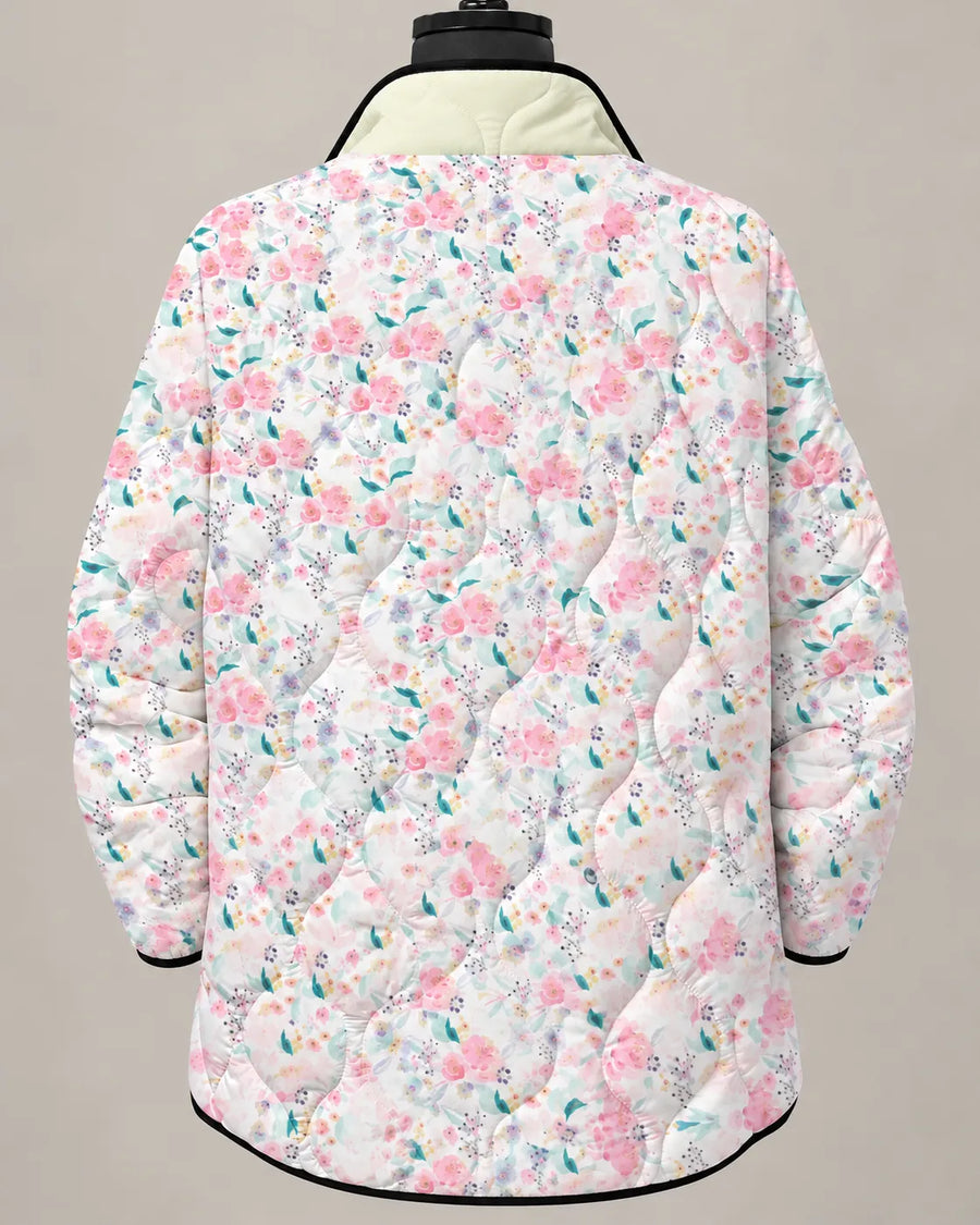Rhonda - Soft Garden Floral Quilted Jacket