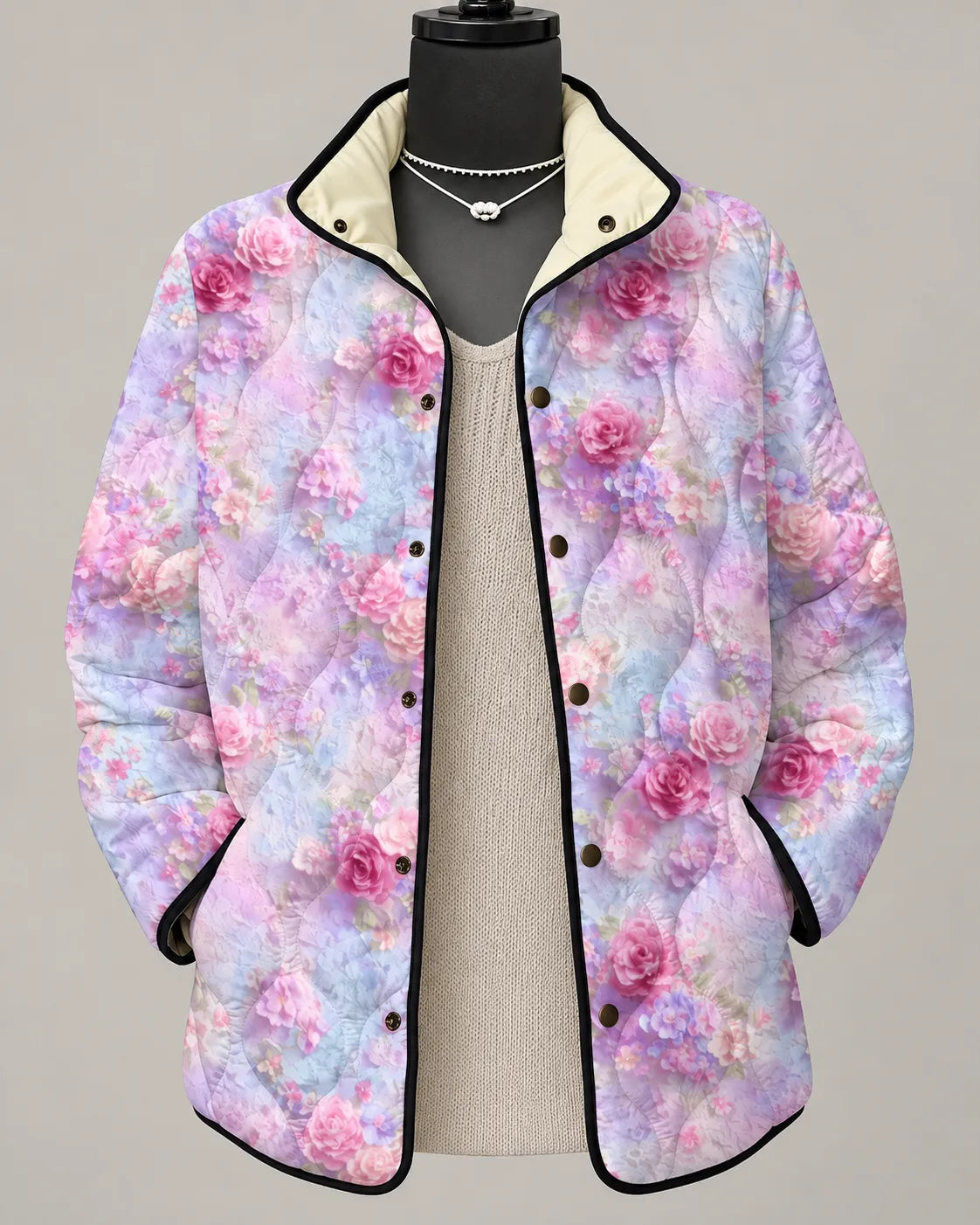 Tammy - Sweet Berry Patchwork Quilted Jacket