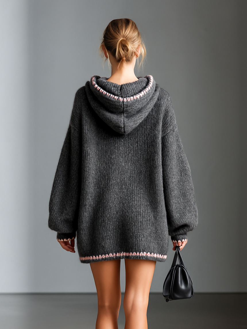 Maddie - Oversized Hooded Knit Dress