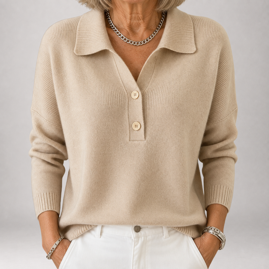 Adaline - Polo Collar Knit Sweater