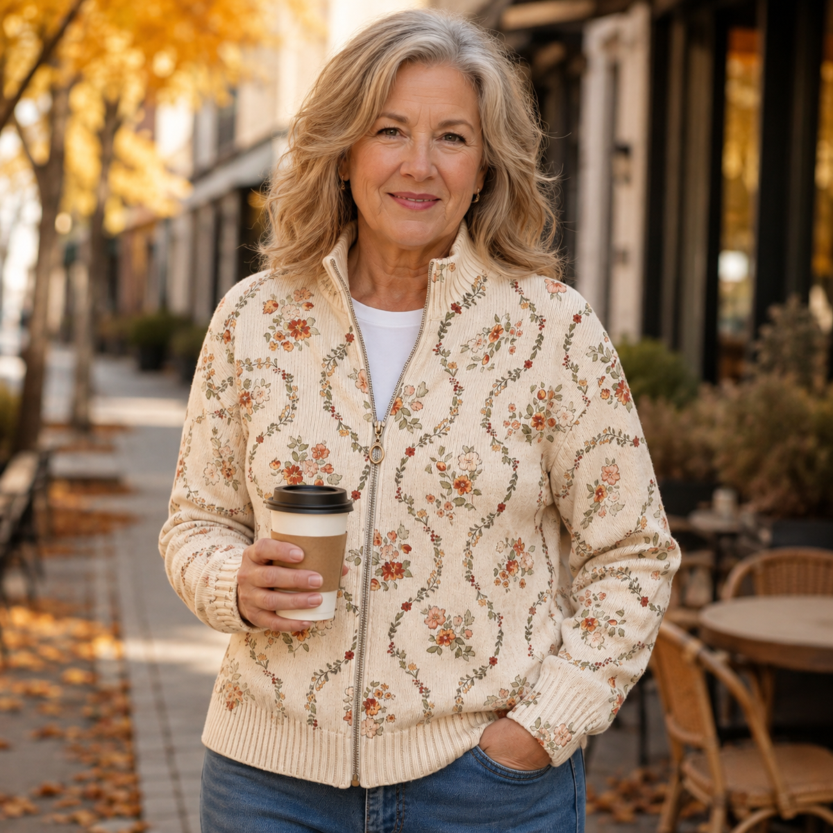 Persephone - Delicate Floral Vine Cream Print