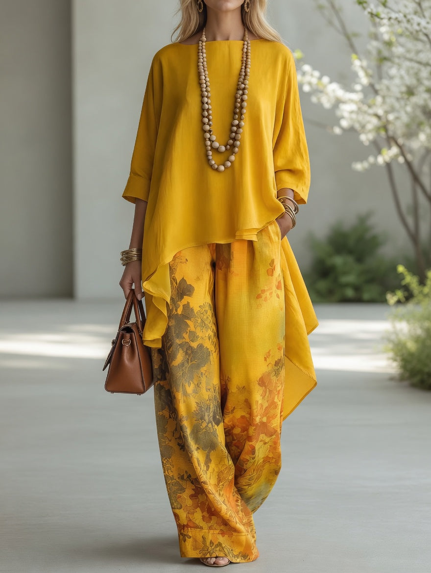 Joanne - Botanical Print Tunic Set