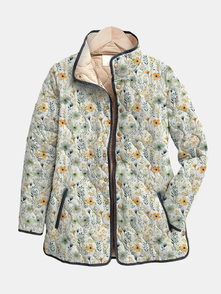 Nola - Delightful Floral-Printed Quilted Jacket