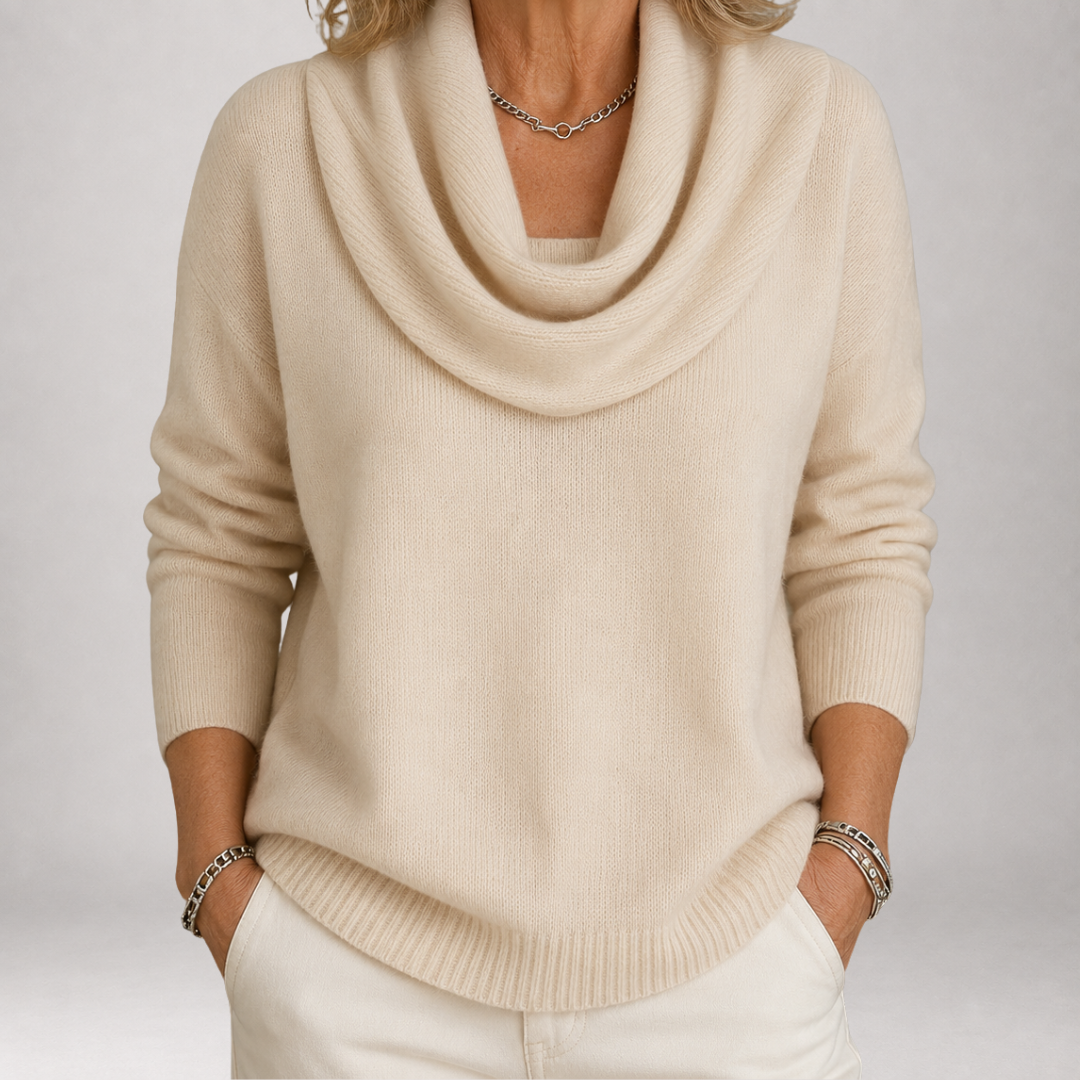 Delphie - Draped Cowl Neck Sweater