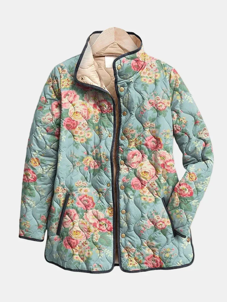 Elara - Quilted Floral Print Jacket
