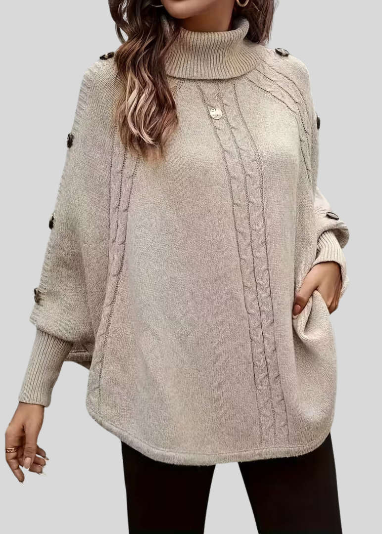 Vera | Women's Oversized Cable-Knit Turtleneck Sweater