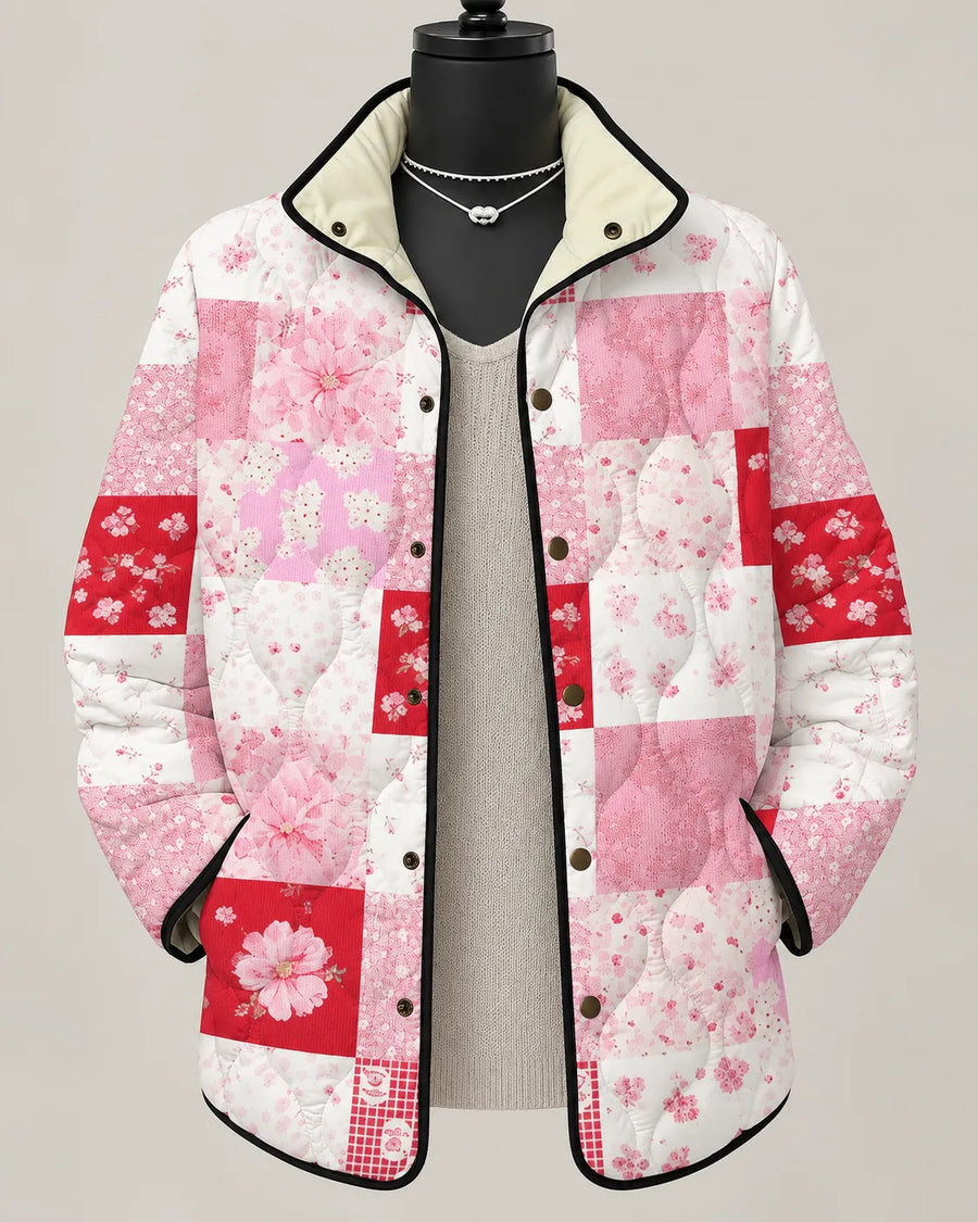 Rosalie - Romantic Floral Patchwork Quilted Jacket