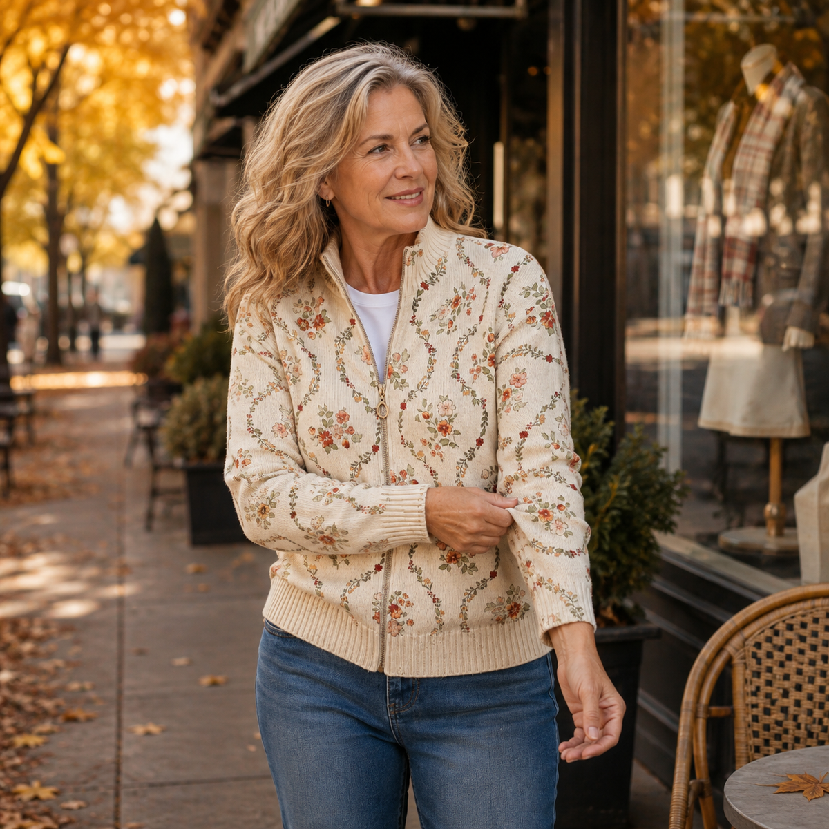 Persephone - Delicate Floral Vine Cream Print
