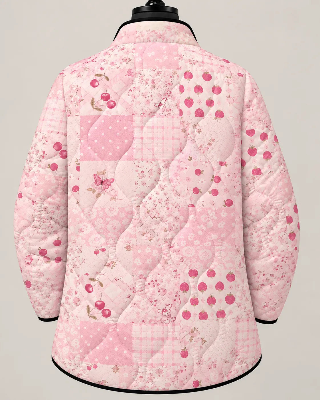 Tammy - Sweet Berry Patchwork Quilted Jacket