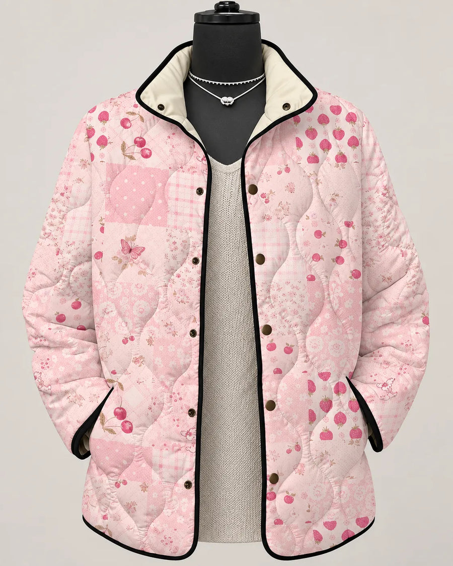 Tammy - Sweet Berry Patchwork Quilted Jacket