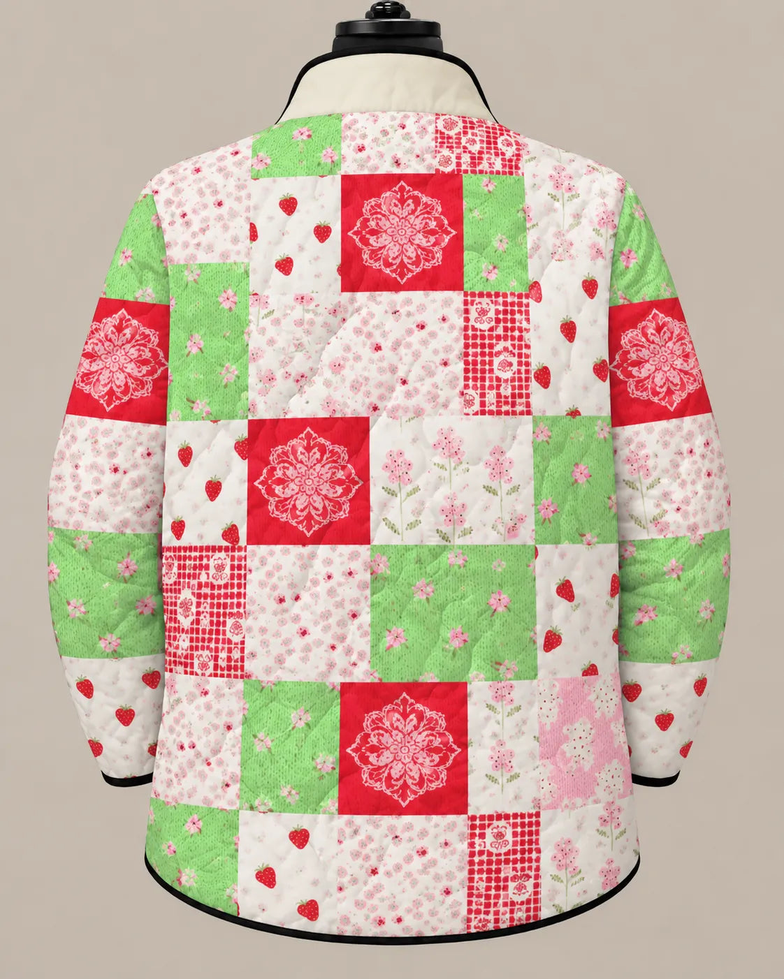 Shirley - Strawberry Garden Patchwork Quilted Jacket