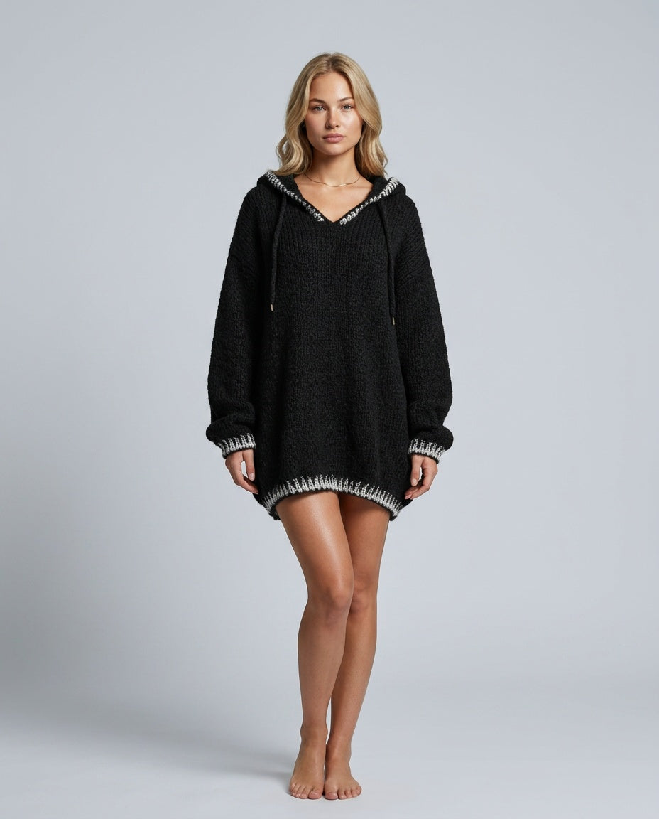 Maddie - Oversized Hooded Knit Dress