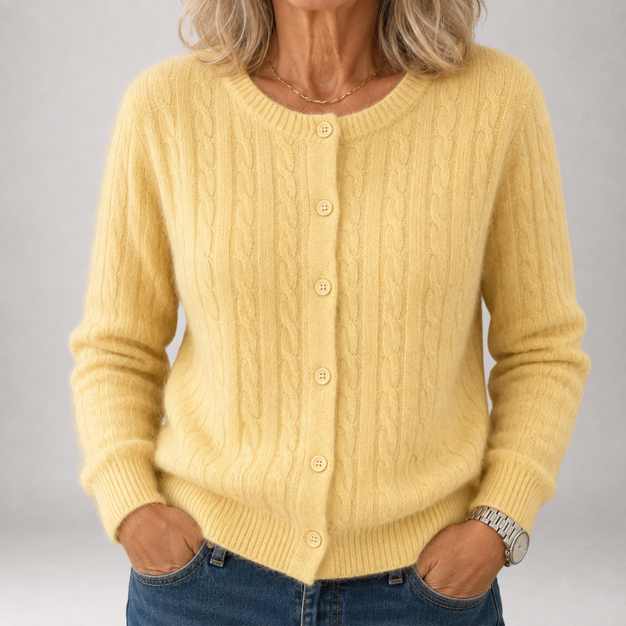 Perrine - Cable Knit Button Cardigan