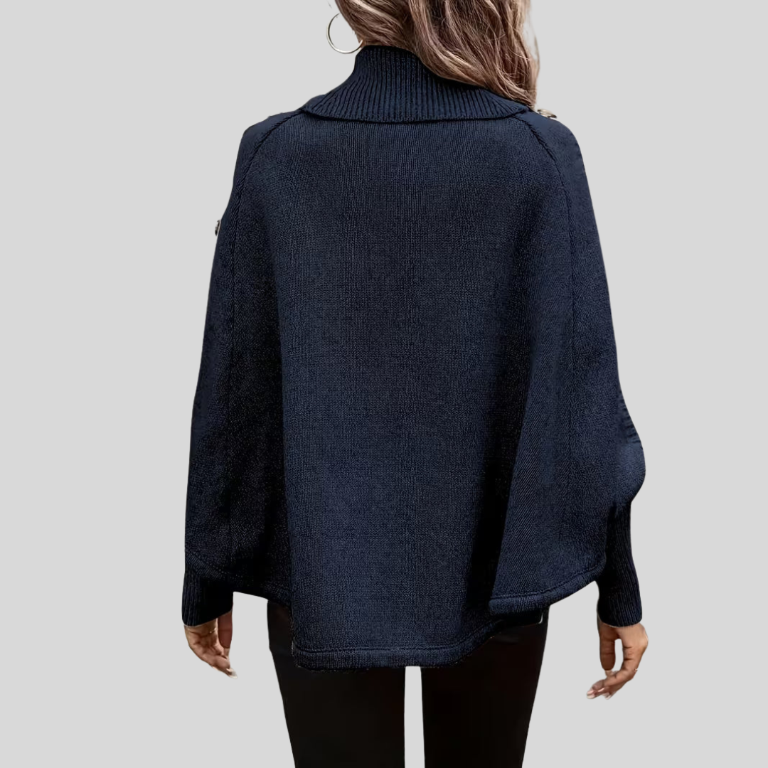 Vera | Women's Oversized Cable-Knit Turtleneck Sweater