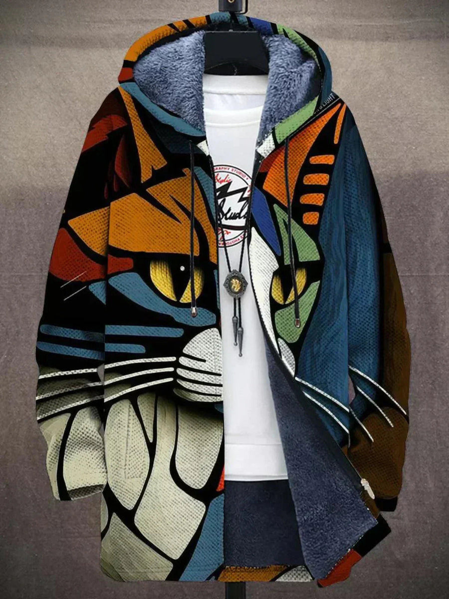 Gwen - Geometric Art Sherpa Coat