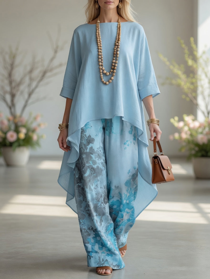 Joanne - Botanical Print Tunic Set