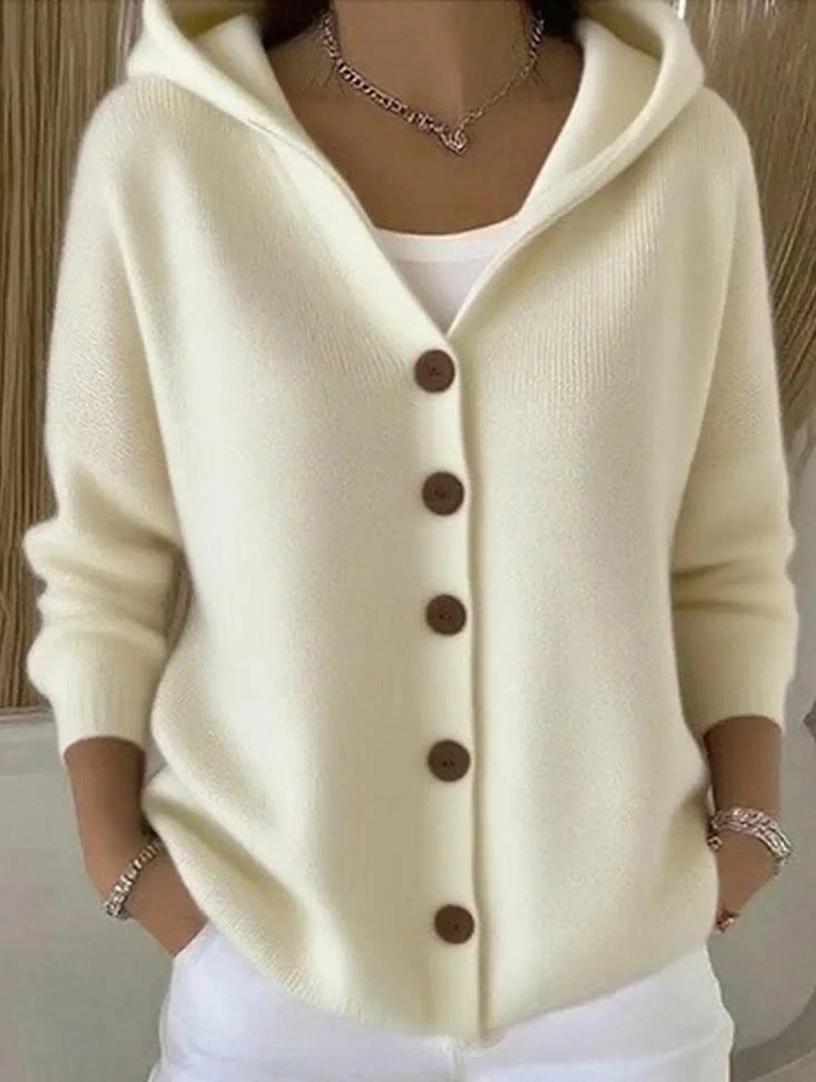 Beatrix - Elegant Button Hooded Sweater