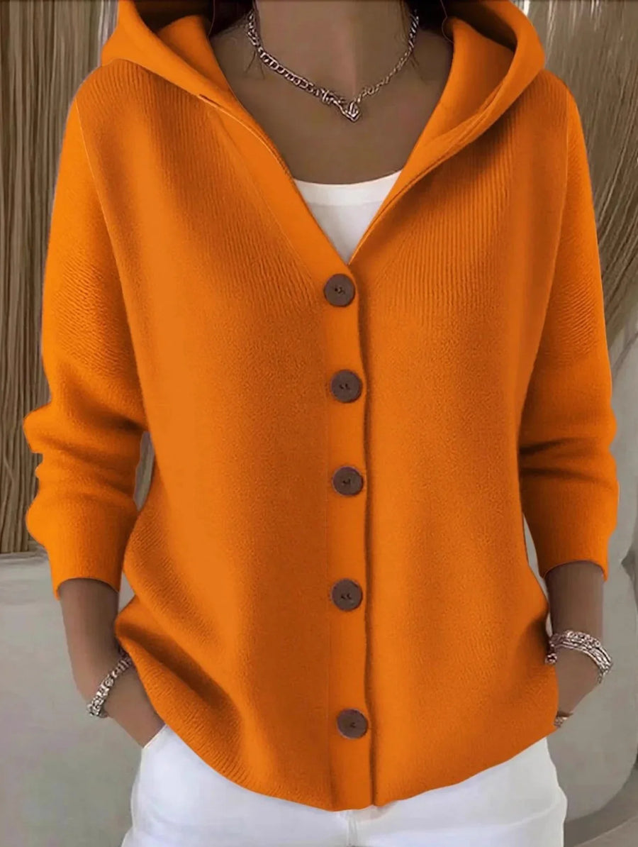 Matilda - Elegant Button Hooded Sweater