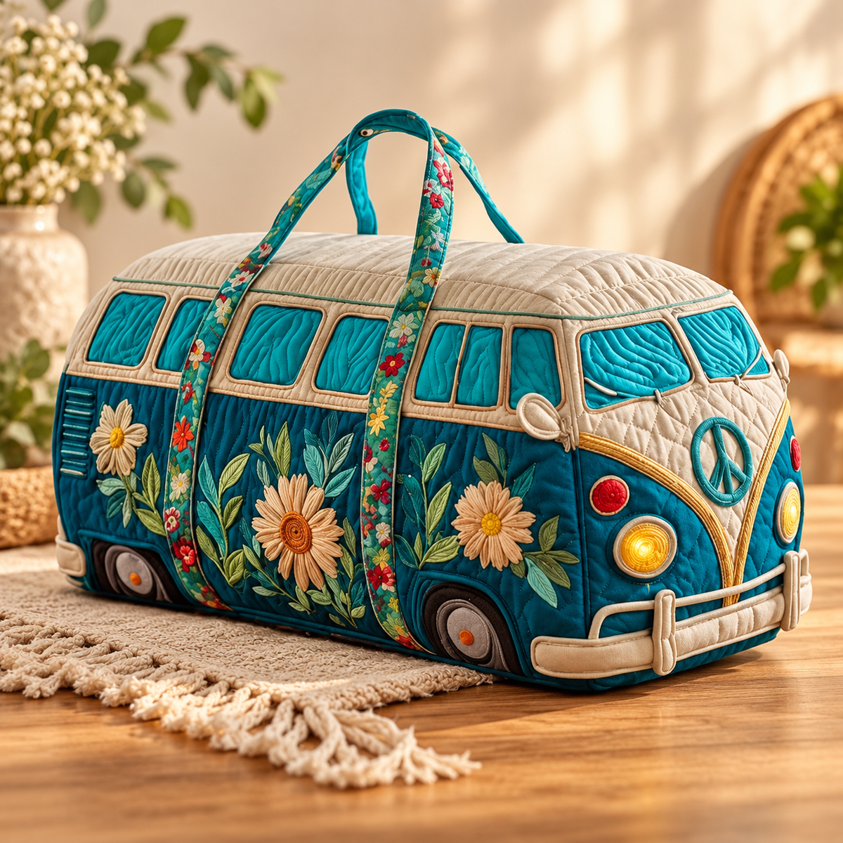 Tealvana - Quilted Travel Duffle Bag