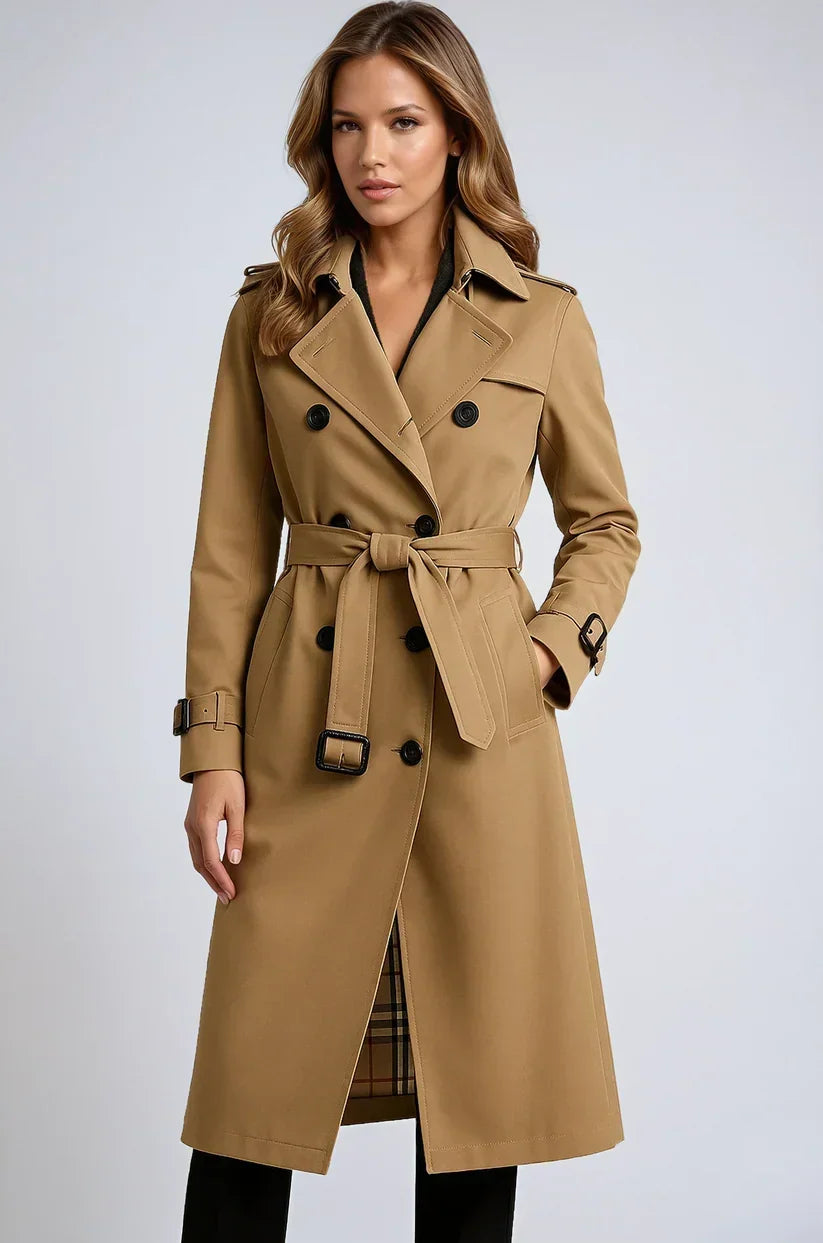 Naomi - Double-Breasted Long Trench Coat