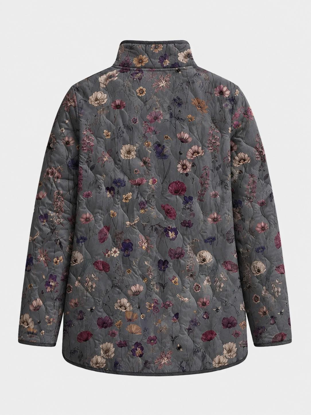 Niva - Vintage Floral Print Quilted Jacket