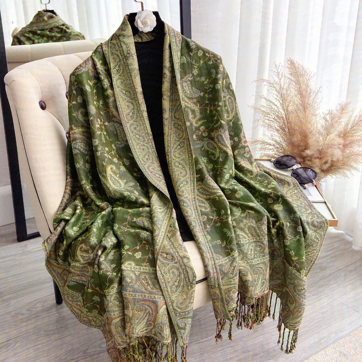 Rosalind - Paisley Jacquard Wrap