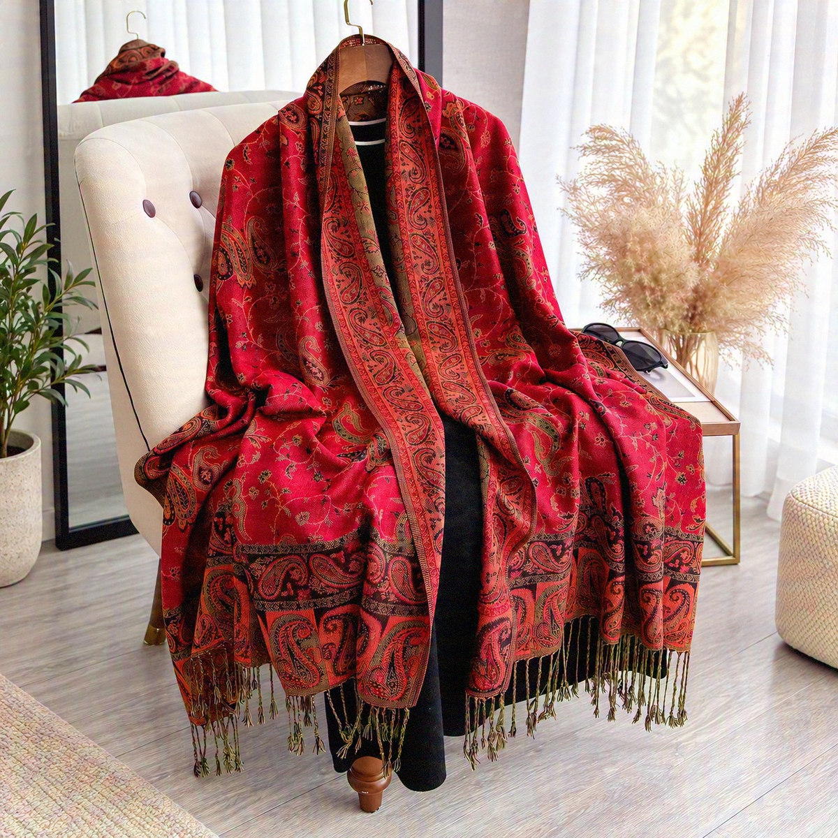 Rosalind - Paisley Jacquard Wrap