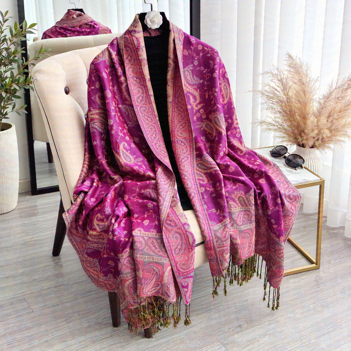 Rosalind - Paisley Jacquard Wrap