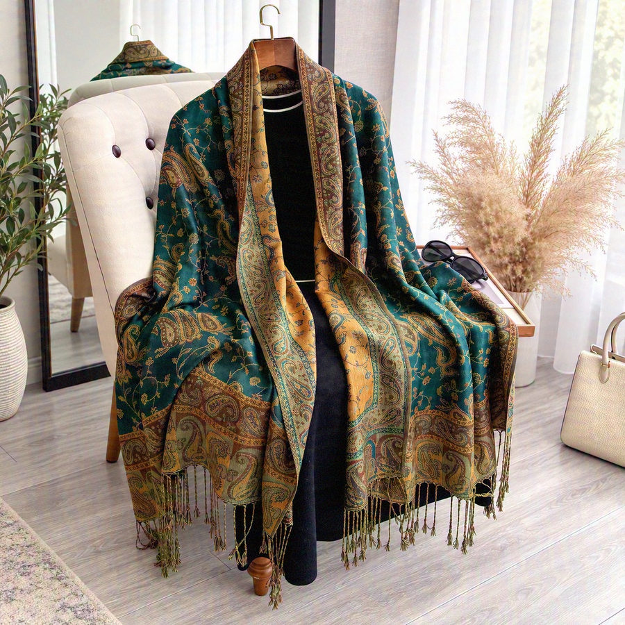 Rosalind - Paisley Jacquard Wrap