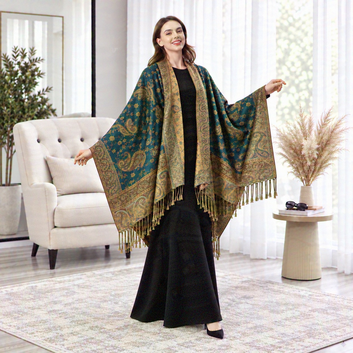 Rosalind - Paisley Jacquard Wrap