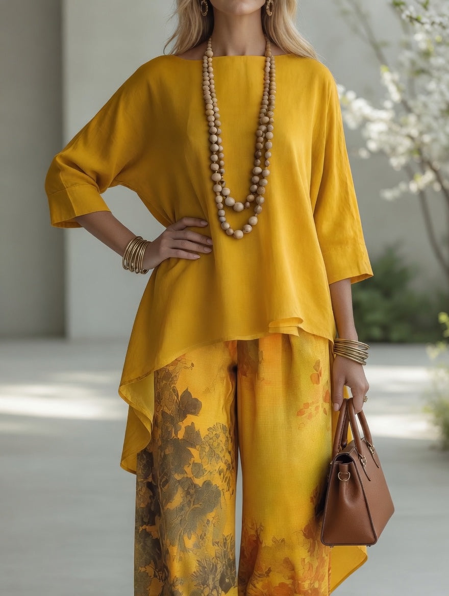 Joanne - Botanical Print Tunic Set