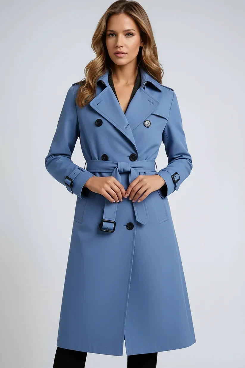 Naomi - Double-Breasted Long Trench Coat