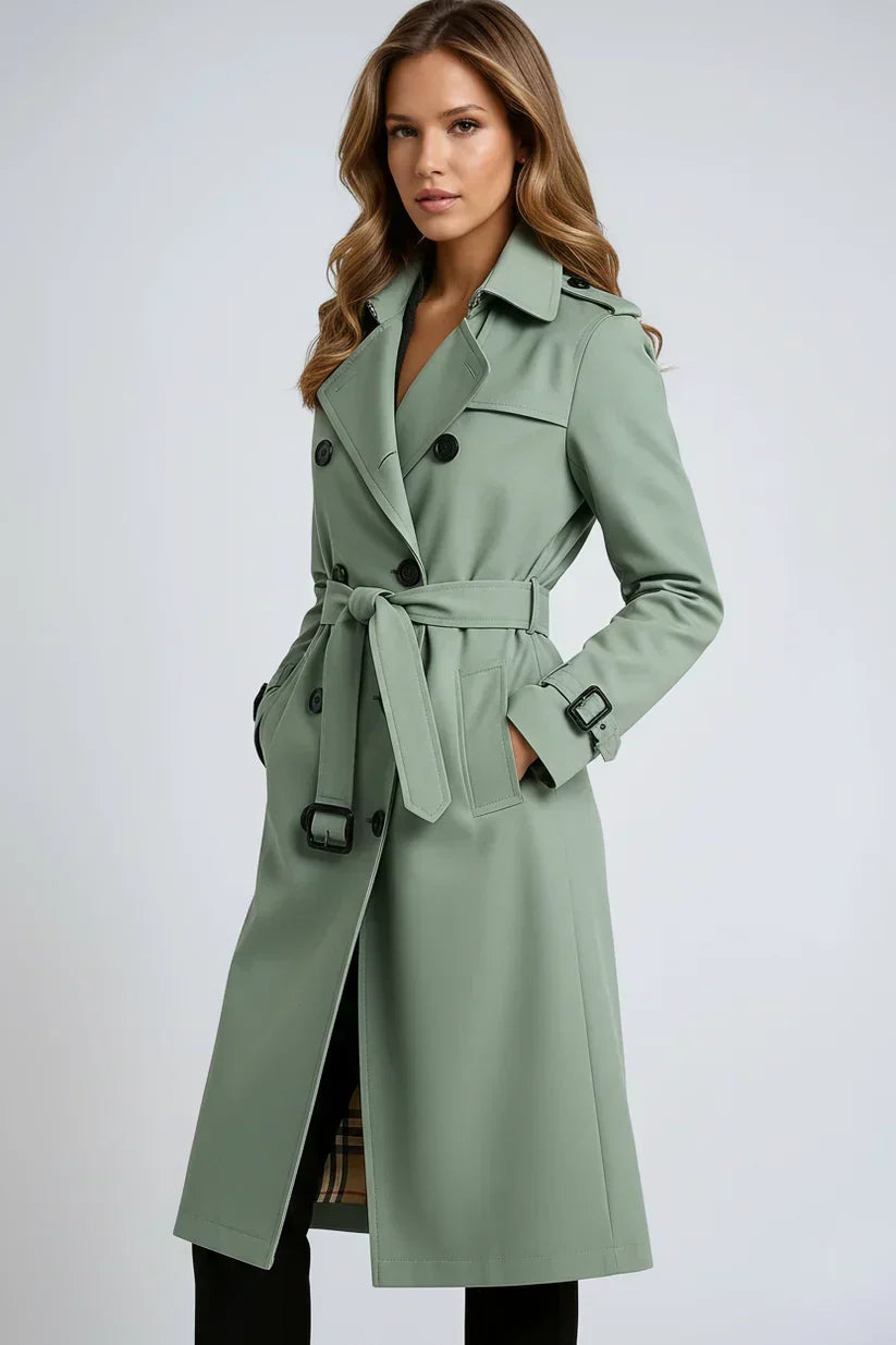 Naomi - Double-Breasted Long Trench Coat