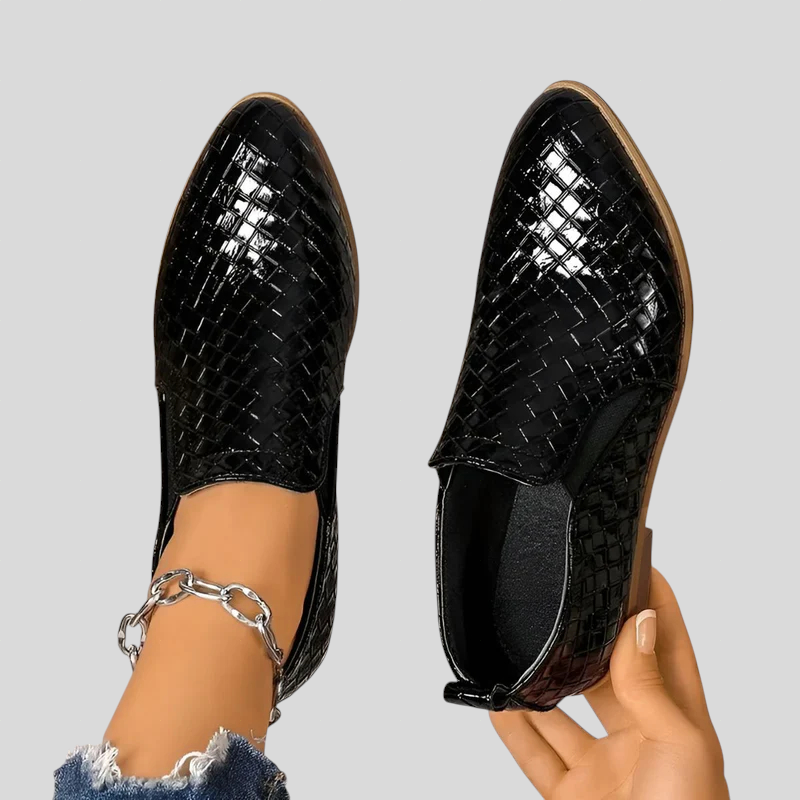 Tamsin - Braided Block Heel Slip-On Ankle Boots