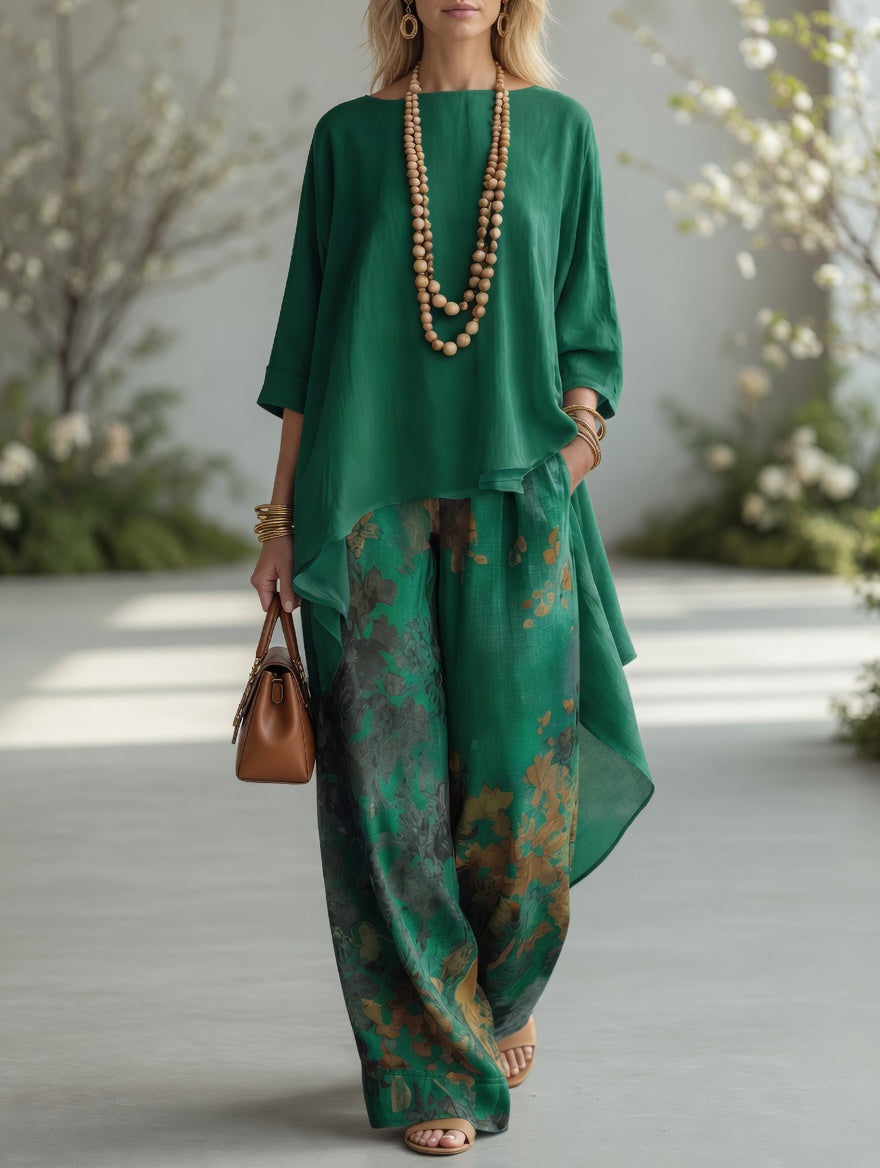 Joanne - Botanical Print Tunic Set