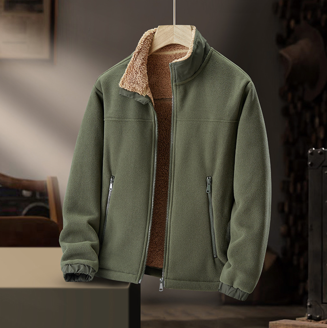 Grayson - Plush-Collar Zip Jacket