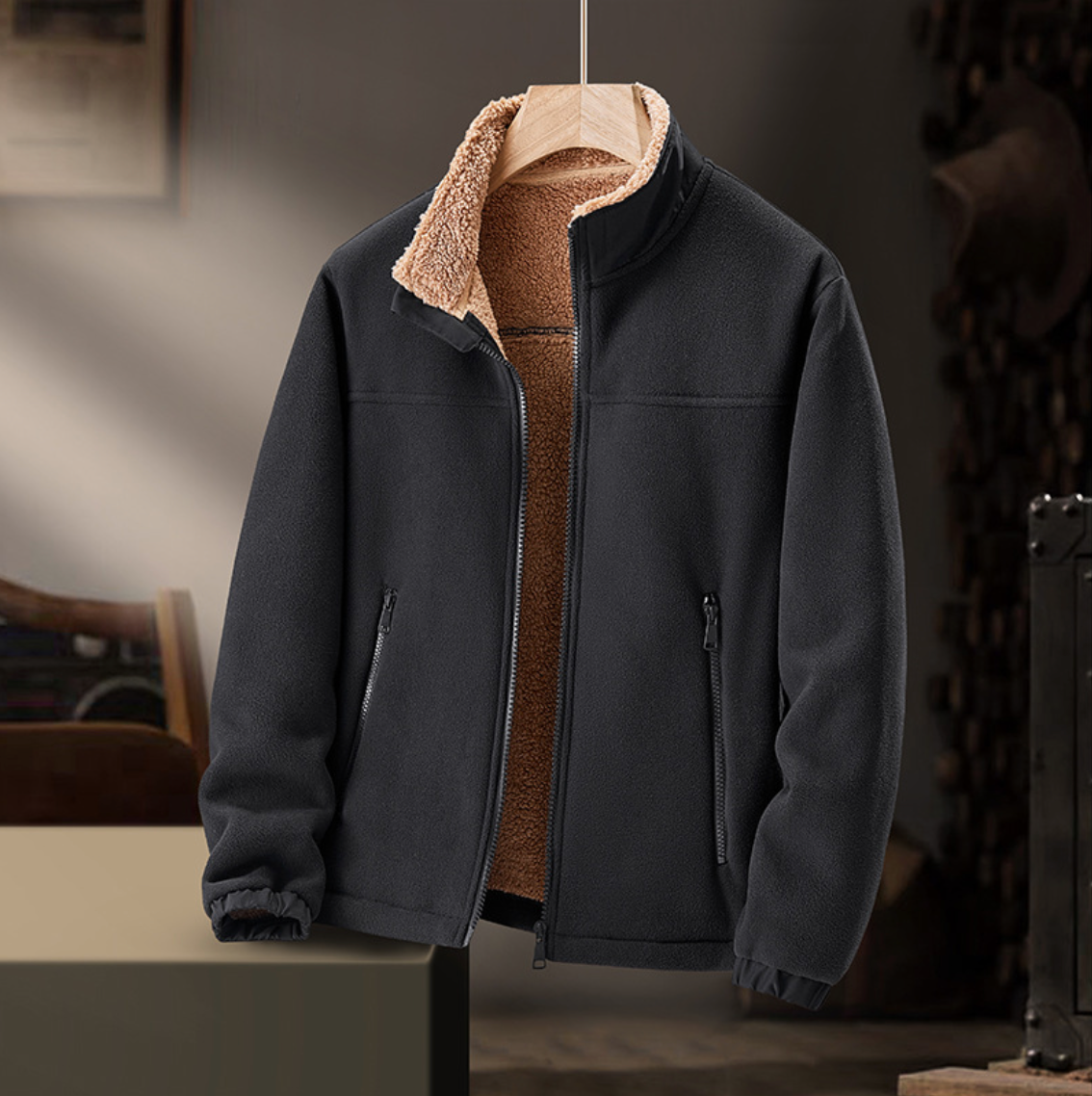 Grayson - Plush-Collar Zip Jacket
