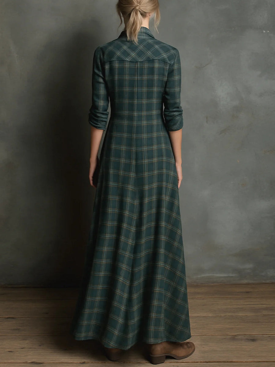 Valentina - Long Plaid Dress