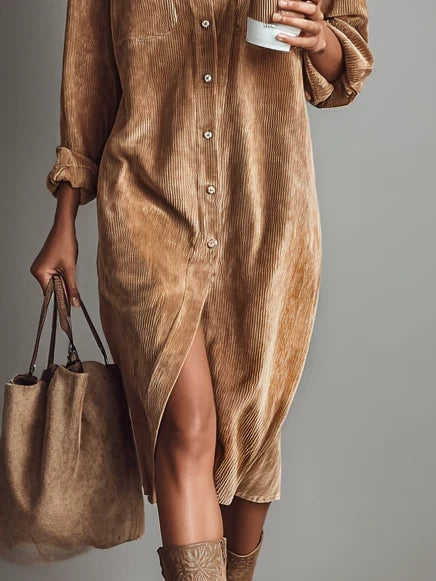 Estela - Midi Corduroy Dress