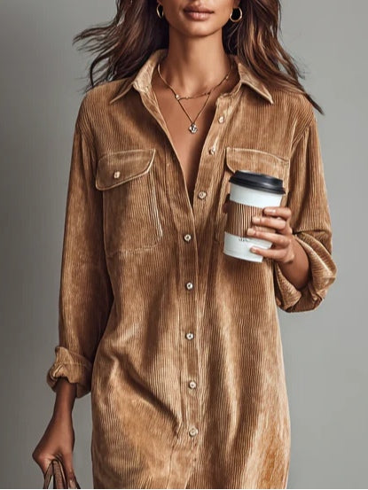 Estela - Midi Corduroy Dress