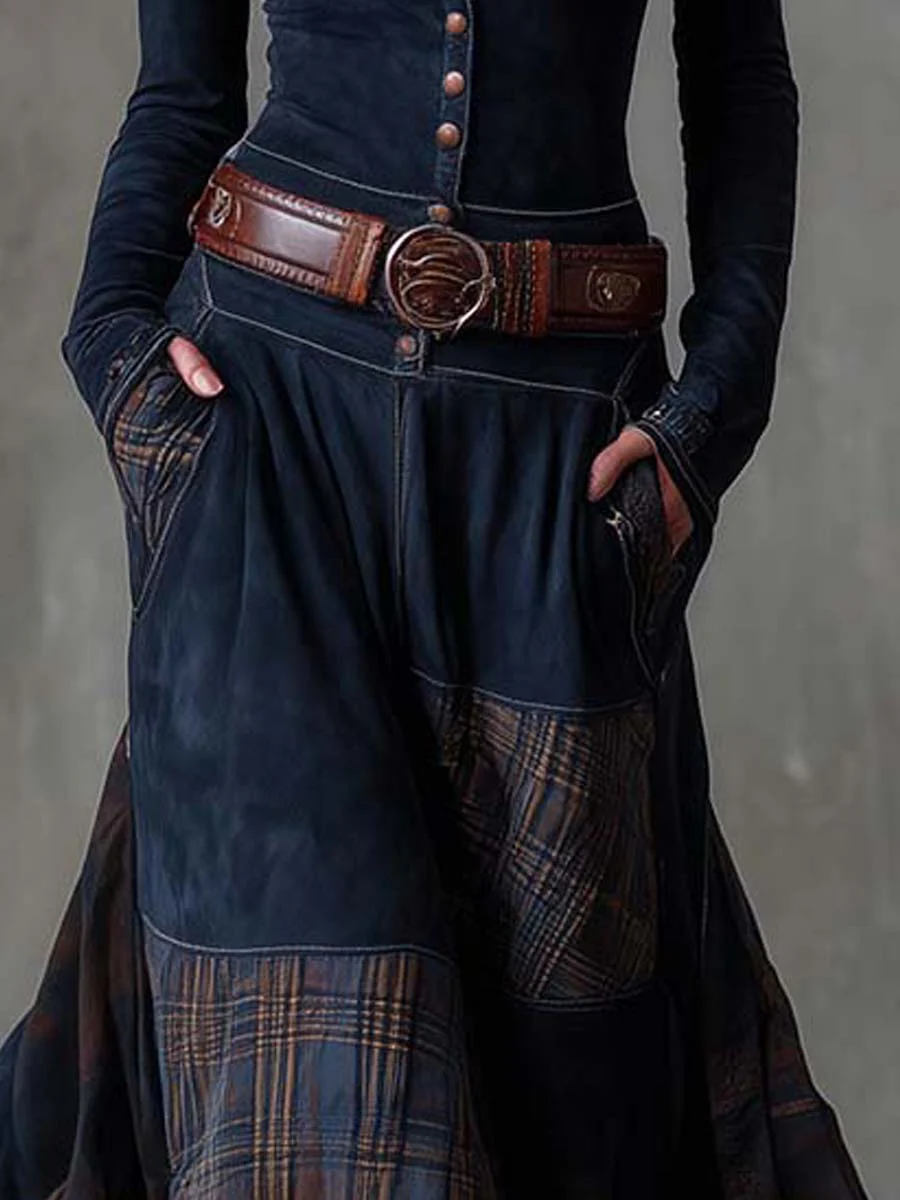 Elisa - Maxi Suede Dress with Belt
