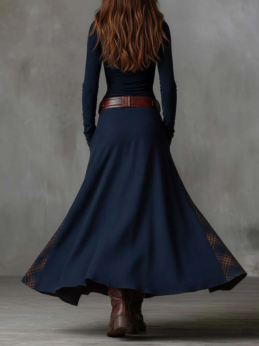 Elisa - Maxi Suede Dress with Belt