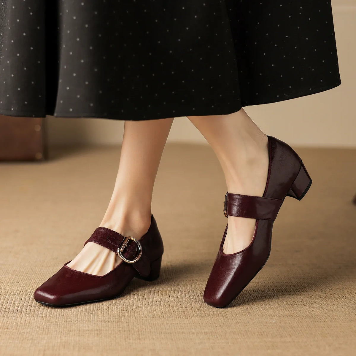 Vivi - Genuine Leather Mary Jane Heels