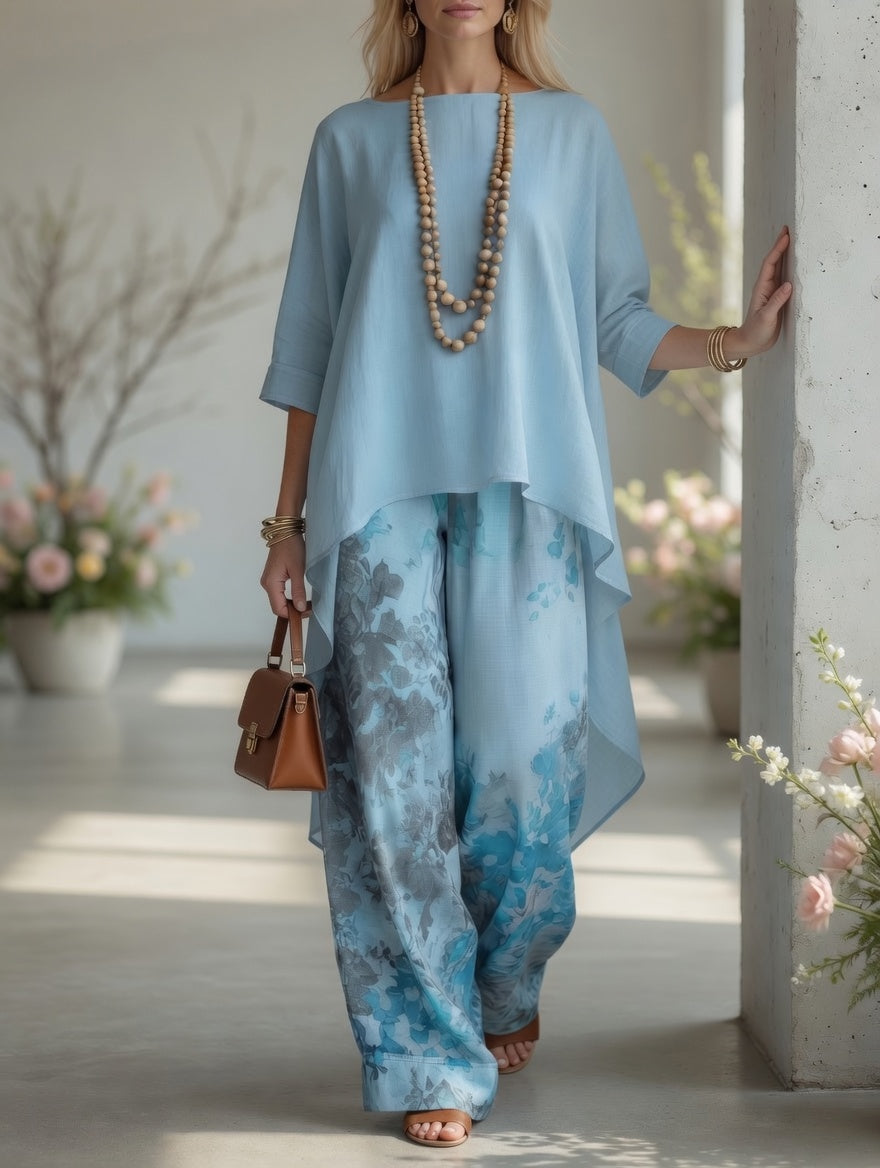 Joanne - Botanical Print Tunic Set