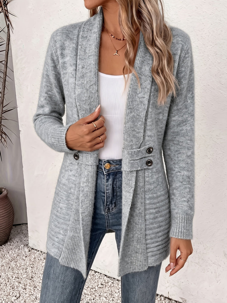 Aubrey | Women's Open-Front Seamed Waist Cardigan