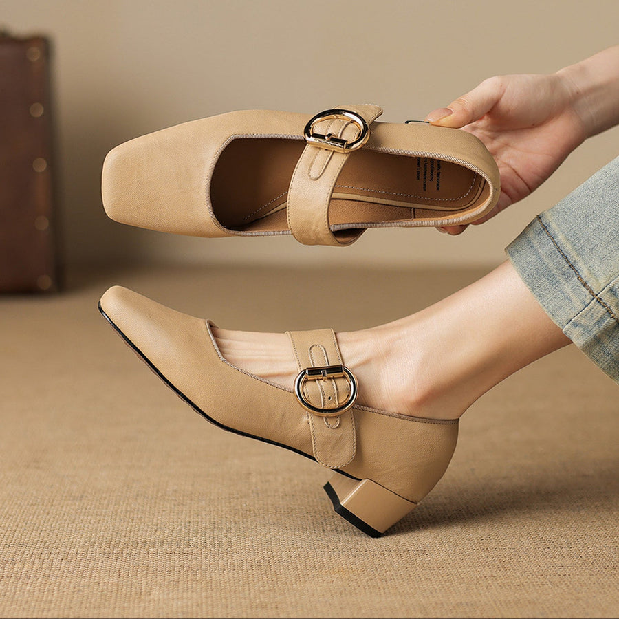 Vivi - Genuine Leather Mary Jane Heels