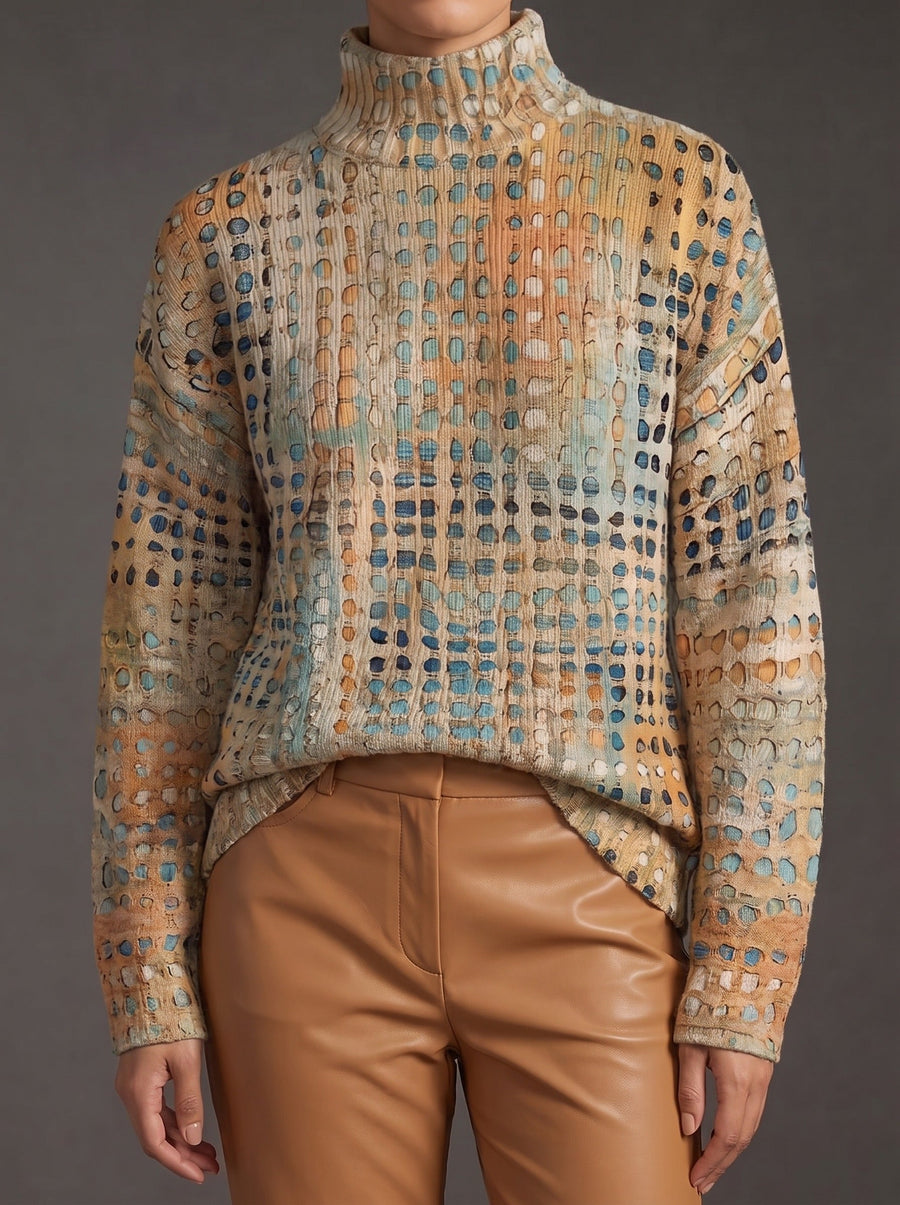 Kelly - Autumn Grid Turtleneck