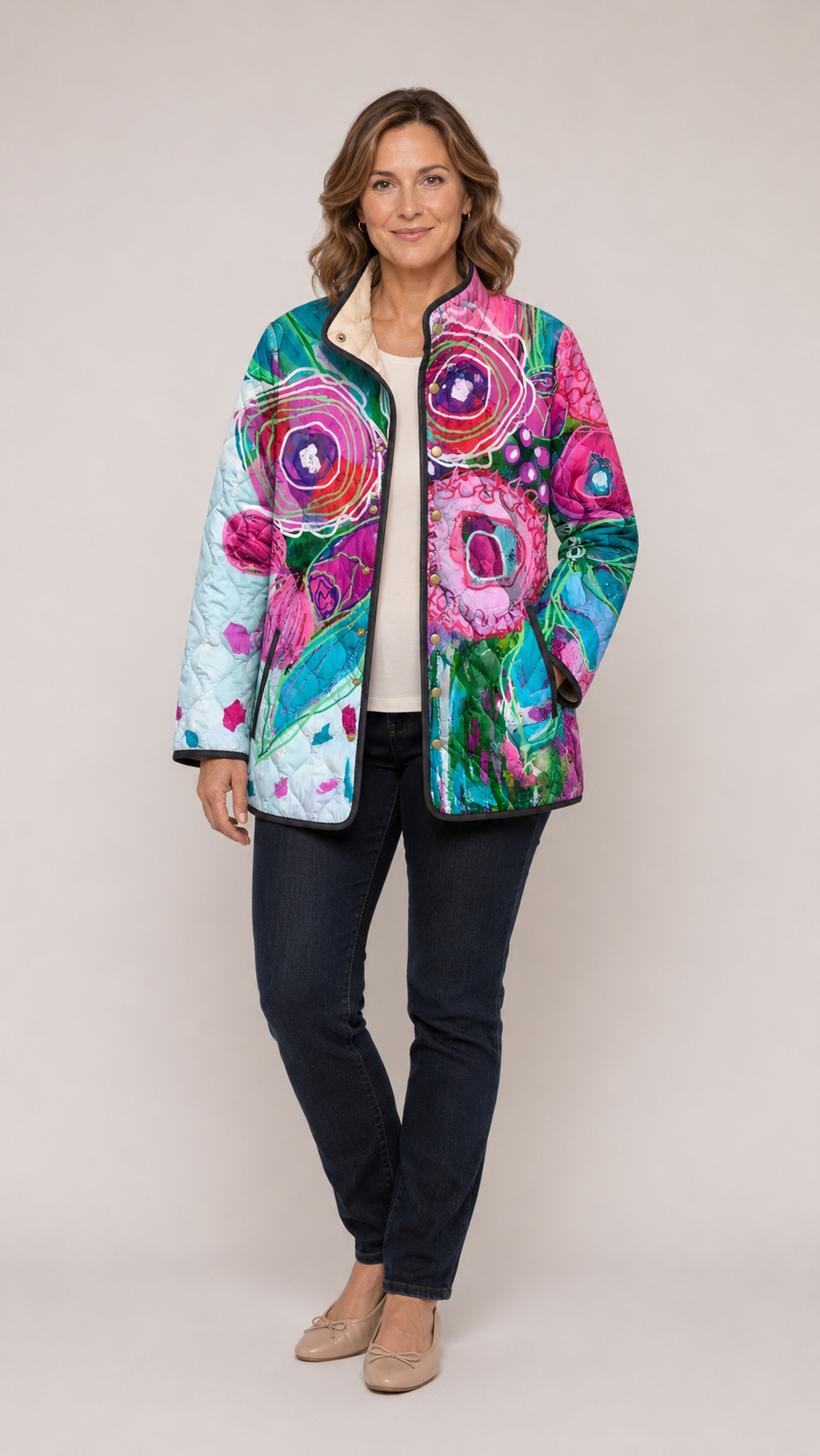 Isabella - Elegant Floral Pattern Jacket