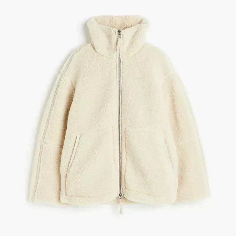 Nadia | Women's Oversized High Collar Teddy Jacket